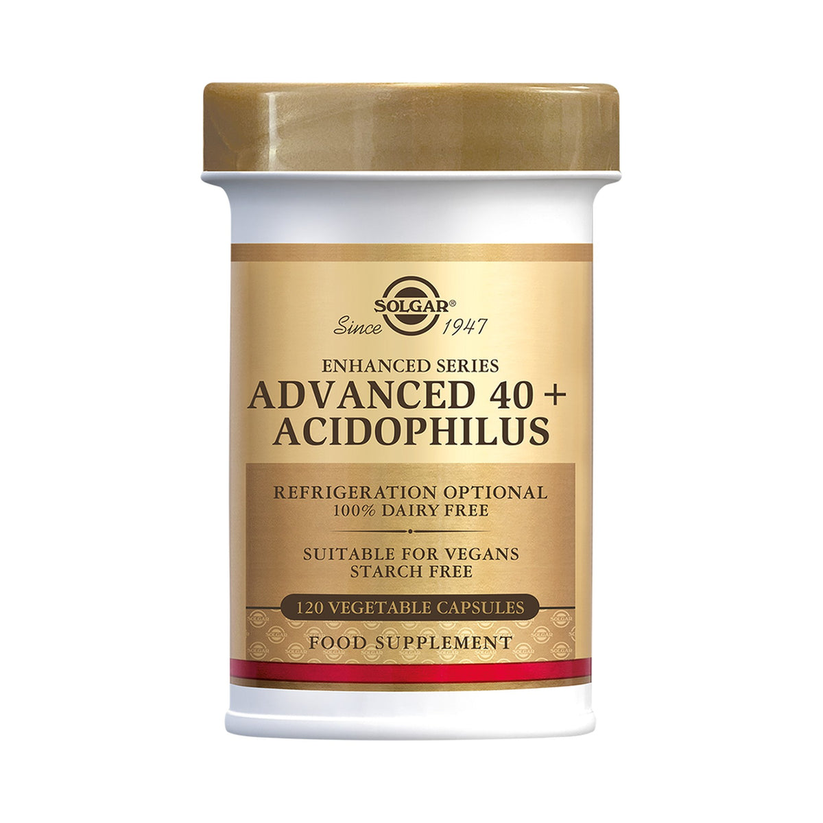 Solgar Advanced 40+ Acidophilus – 5 Stämme, 1,5 Mrd. KBE – 60 / 120 Kapseln