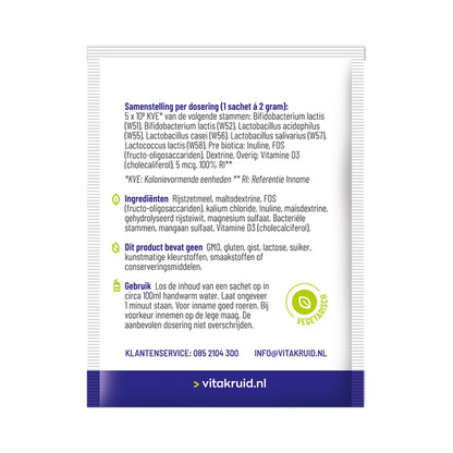 Vitakruid Symflora® Junior – 6 Bakterienstämme, Inulin, FOS & Vitamin D3 – Pulver für Kinder 1–12 Jahre – 30 g (15 Beutel)