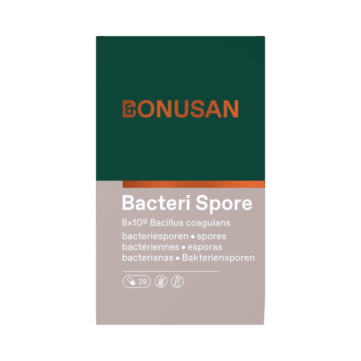 Bonusan Bacteri Spore – Bacillus coagulans BC513 mit Arabinogalactan, 8 x 10⁹ KBE pro Kapsel, 28 Kapseln