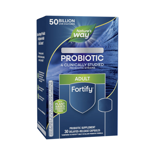 Nature's Way Probiotikum 50 Mrd. KBE – Mehrstamm-Mischung mit Chicorée-Wurzelfaser, vegane Kapseln, 30 Kapseln