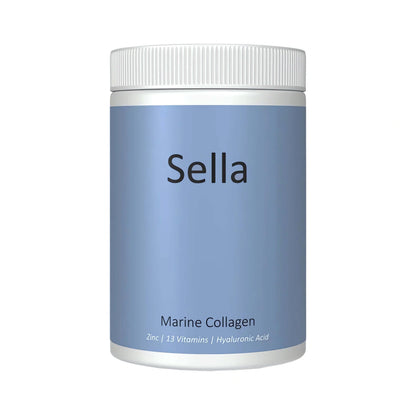 SELLA Marine Collagen mit Fischkollagen, Hyaluronsäure, Vitamin C und Zink – hochwertiges marines Kollagen Pulver für Haut, Haare, Nägel, Gelenke und Bindegewebe.