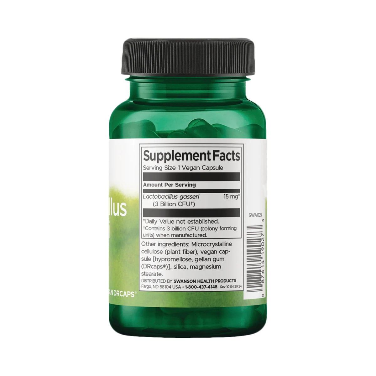 Swanson Lactobacillus Gasseri – 3 Mrd. KBE pro Kapsel, DRcaps vegan – 60 Kapseln