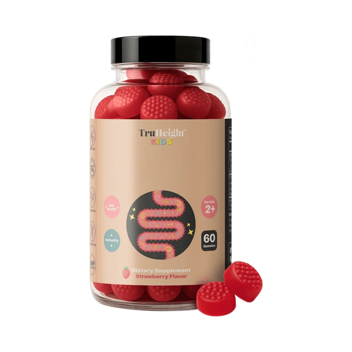 Probiotische Gummies mit Inulin & 3 Bakterienstämmen – Erdbeergeschmack – 60 Gummies