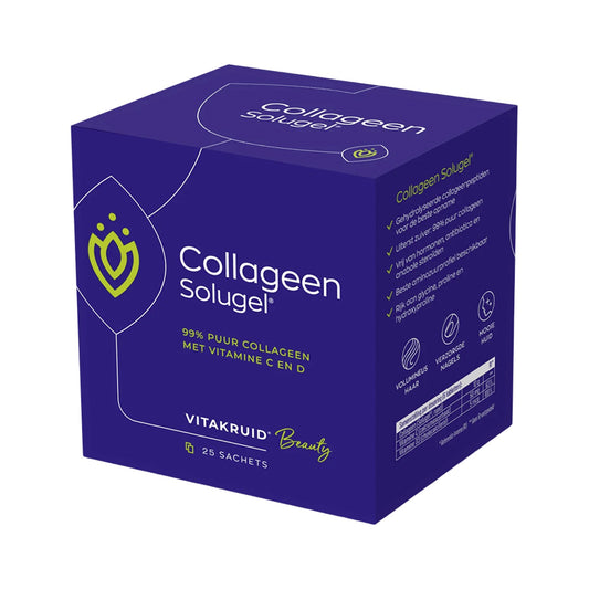 Vitakruid Collagen Solugel 10g Rinderkollagen Pulver mit Vitamin C und D3 in der Produktverpackung kaufen.
