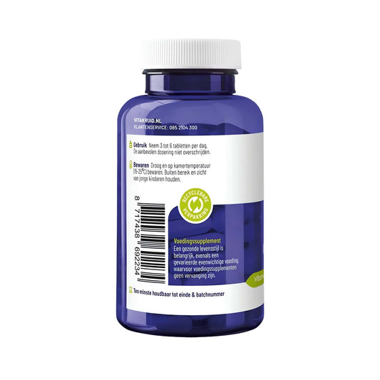 Vitakruid Vegan Collagen Builder Tabletten mit veganem Vitamin D3, Vitamin C und Zink – pflanzlicher Kollagen Booster für Haut, Bindegewebe und eine tägliche vegane Nahrungsergänzung.