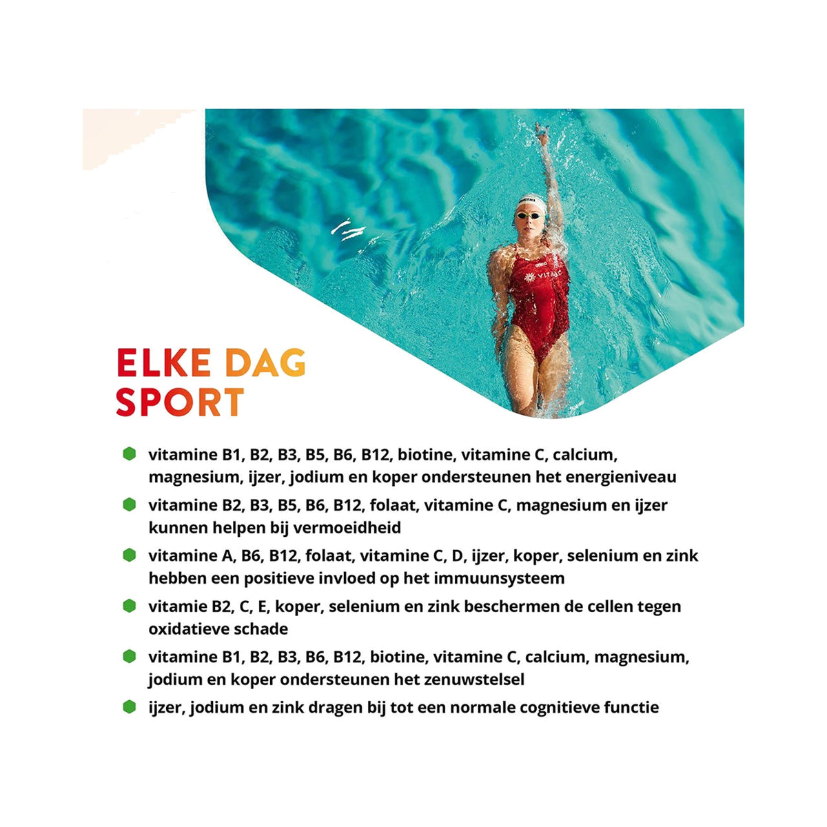 Vitamine der B-Gruppe in Every Day Sport Tablets Vitals zur Unterstützung des Energiestoffwechsels beim Sport.